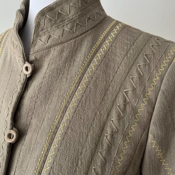 WORTH NY Vintage Jacket 12 Blazer Embroidered Large Bohemian Jacket Tailored - Picture 7 of 17